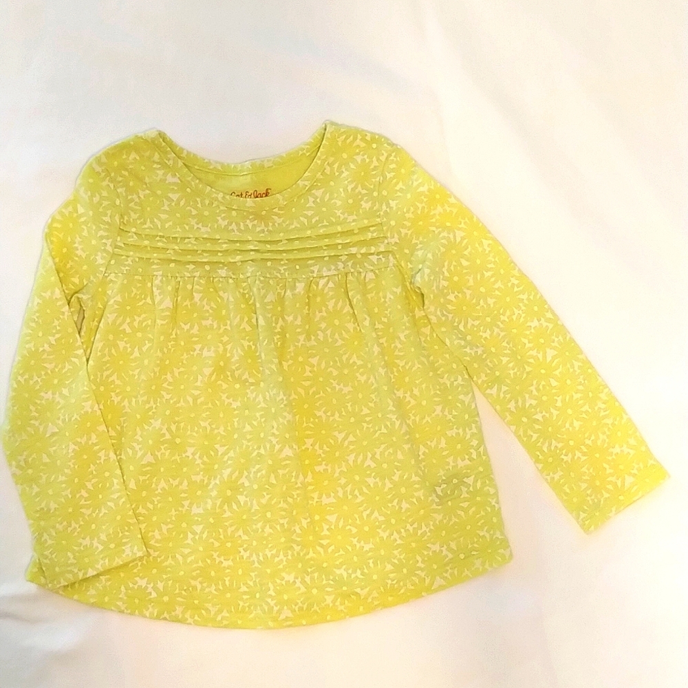 Cat & Jack Girls 4T Long Sleeve Tunic Tee Bright Lemon Yellow